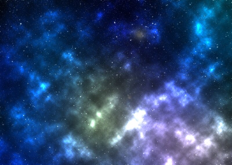 Colorful Nebula in Space — Blue, Serene