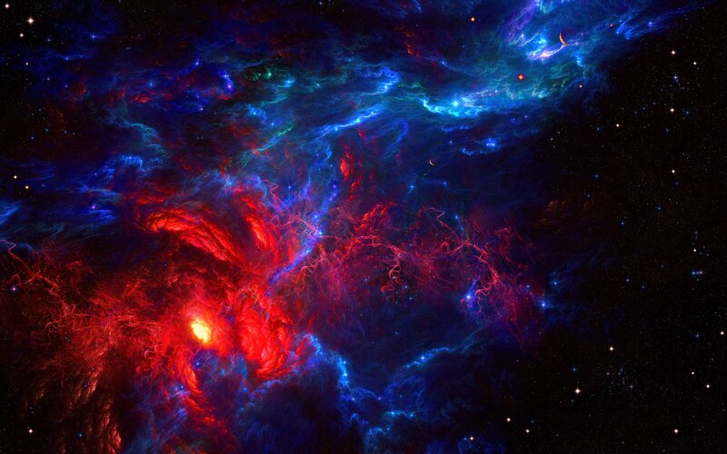 Colorful Nebula in Space — Cosmic Dust
