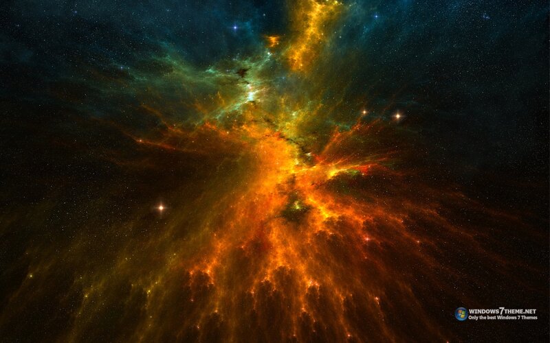 Colorful Nebula in Space — Orange, Dramatic, Night