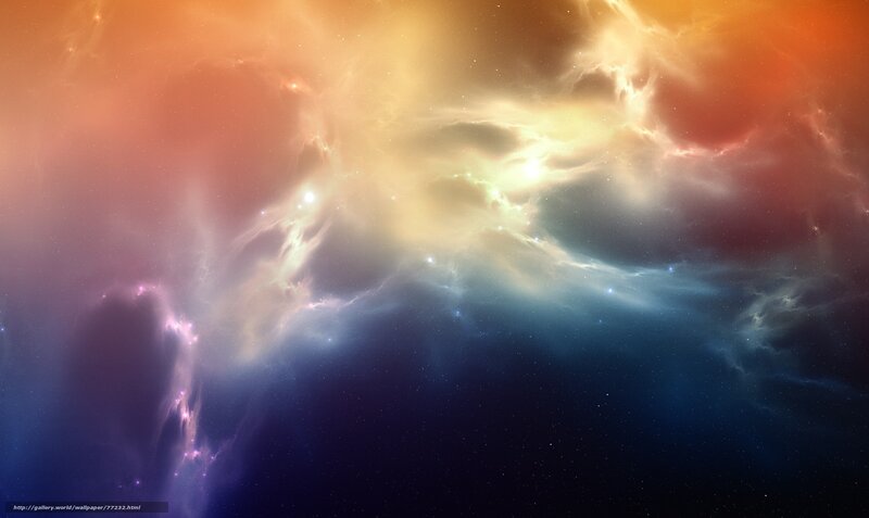 Colorful Nebula in Space — Orange, Dramatic