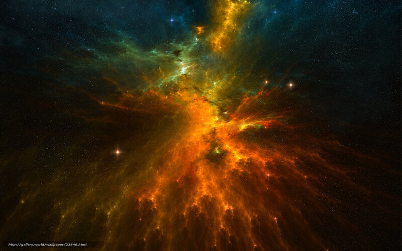 Colorful Nebula in Space — Orange