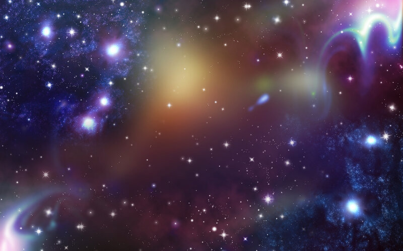 Colorful Nebula in Space — Purple, Cosmic, Digital Art, Stars, Galaxy