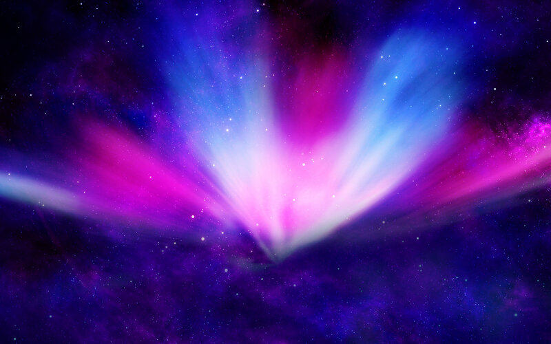 Colorful Nebula in Space — Purple, Cosmic, Digital Art, Stars, Gas Clouds, Blue