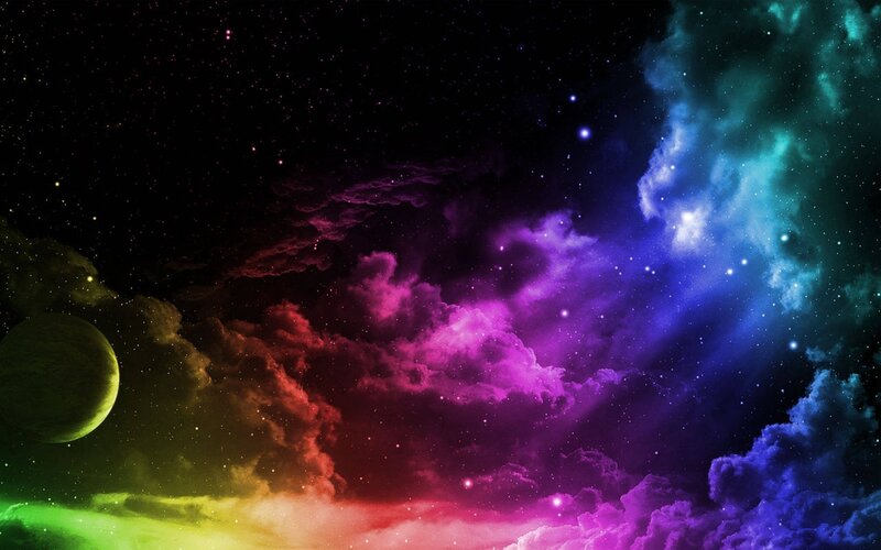 Colorful Nebula in Space — Purple, Cosmic, Night, Digital Art, Planet