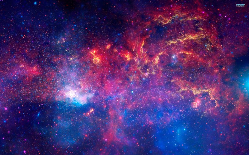 Colorful Nebula in Space — Purple, Digital Art
