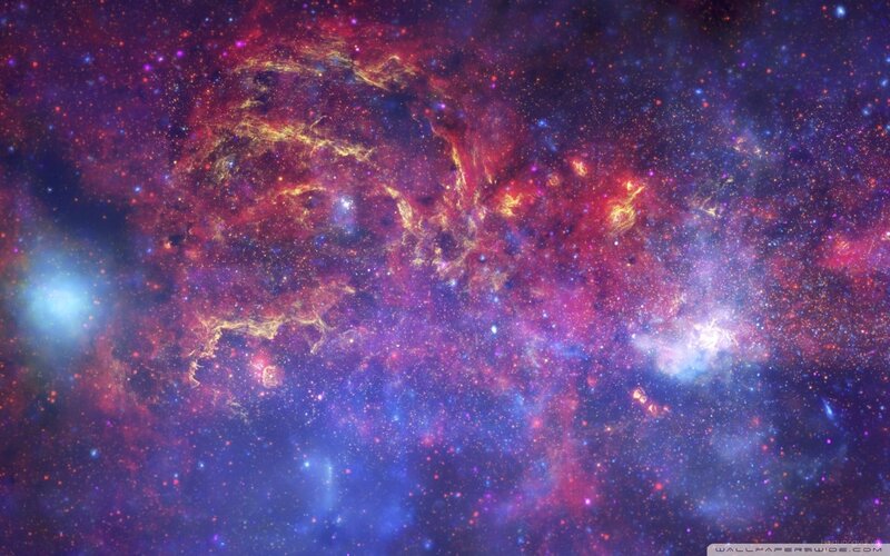Colorful Nebula in Space — Purple, Dramatic, Digital Art, Stars