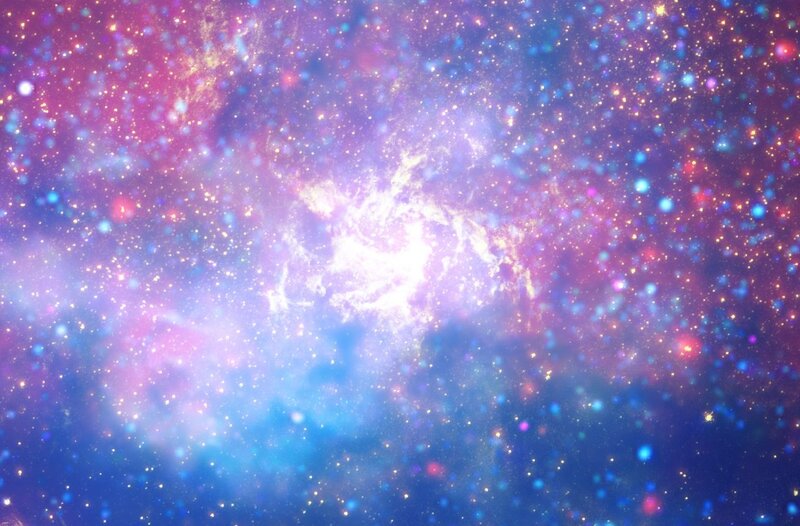 Colorful Nebula in Space — Purple, Ethereal, Digital Art, Stars