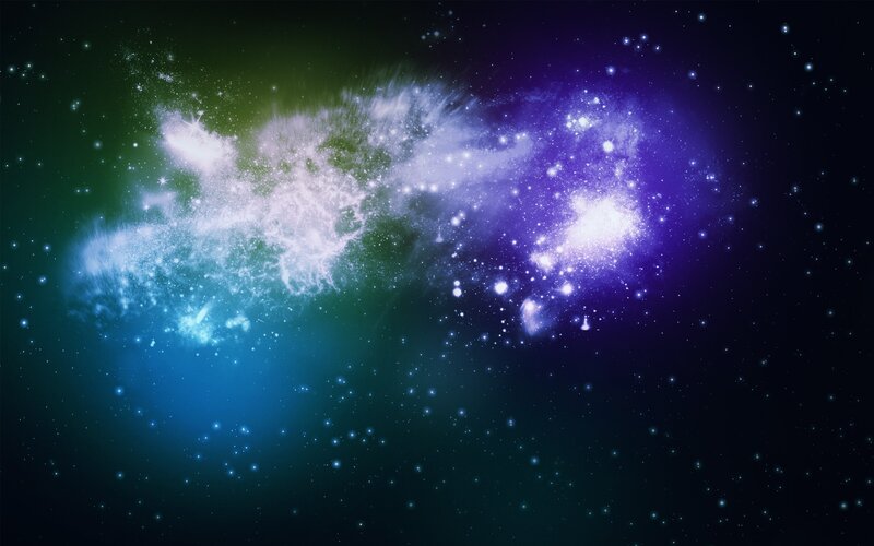 Colorful Nebula in Space — Purple, Serene, Night, Digital Art
