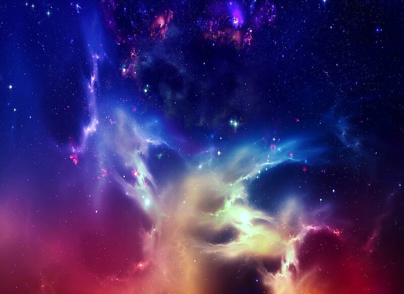 Colorful Nebula in Space — Purple