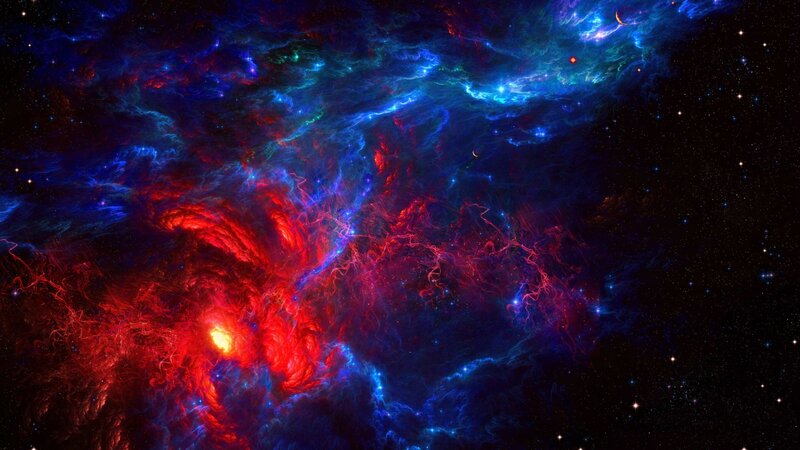 Colorful Nebula in Space — Red, Cosmic, Night