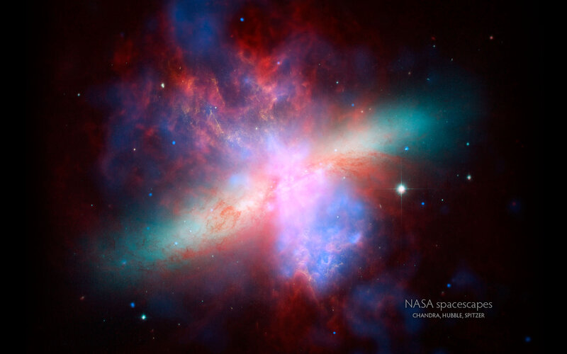 Colorful Nebula in Space — Red, Cosmic