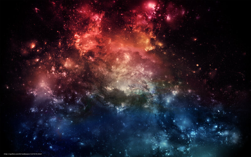 Colorful Nebula in Space — Red, Dramatic, Digital Art, Stars