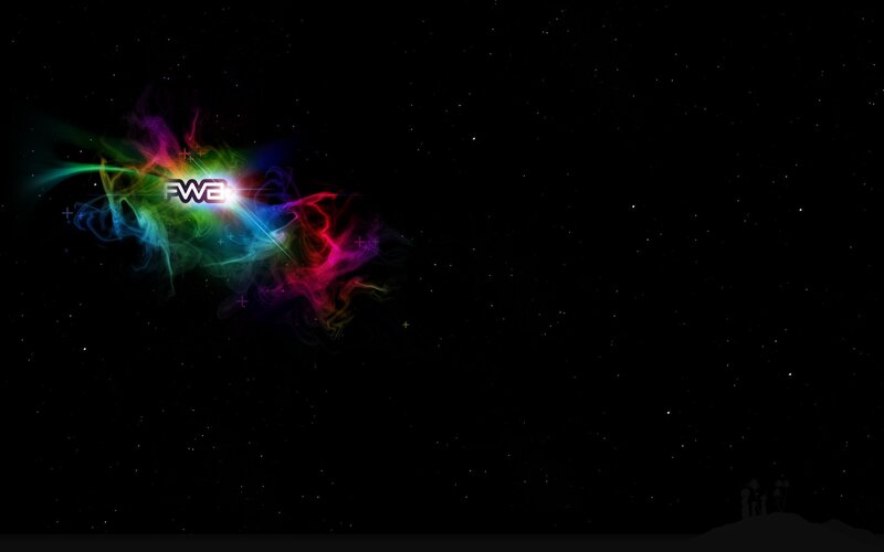 Colorful Nebula with Logo — Black