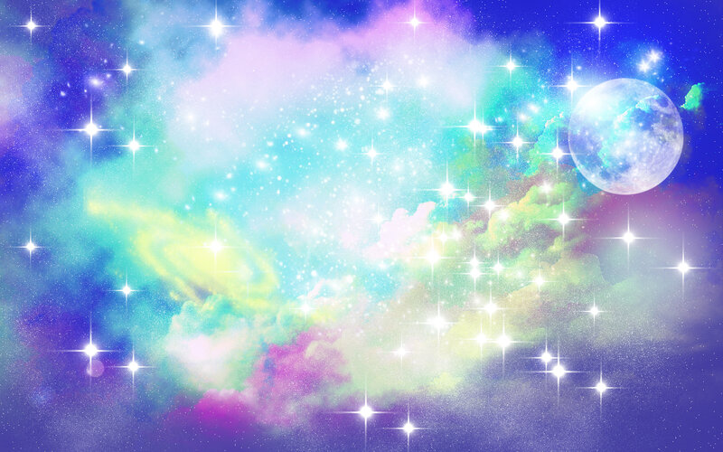Colorful Nebula with Stars — Purple