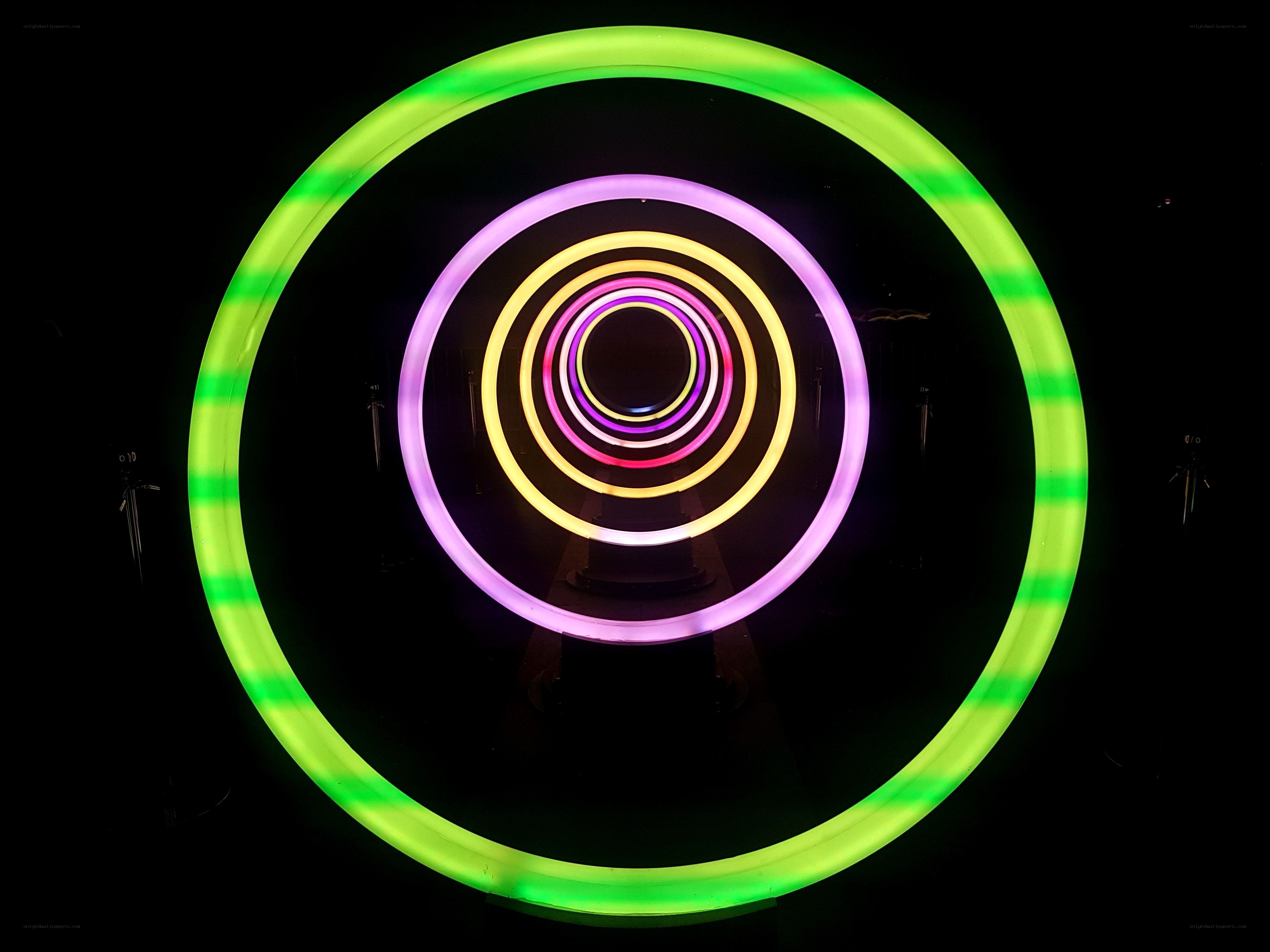 Colorful neon rings