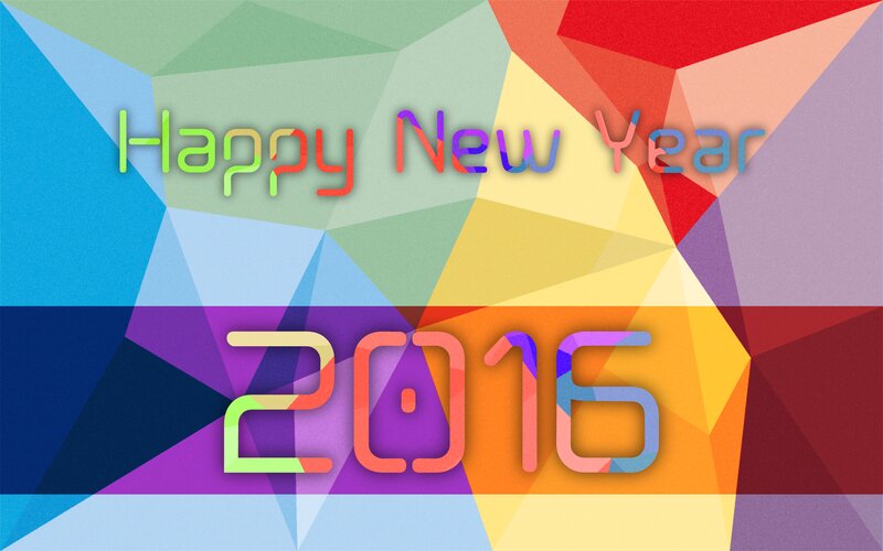 Colorful New Year Graphic — Blue, Festive, Digital Art