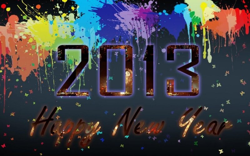 Colorful New Year Graphic — Blue, Festive