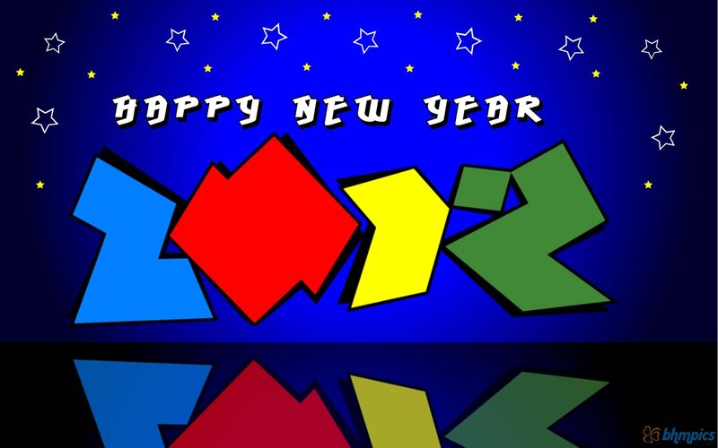 Colorful New Year Graphic — Blue