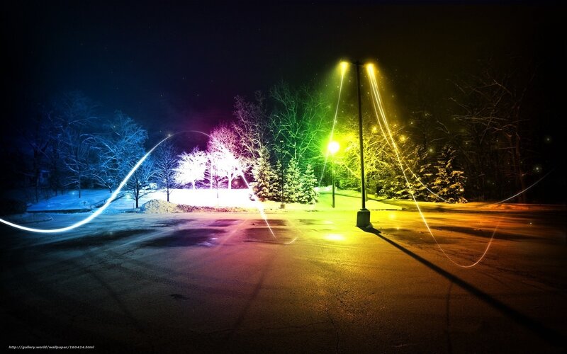 Colorful night light trails