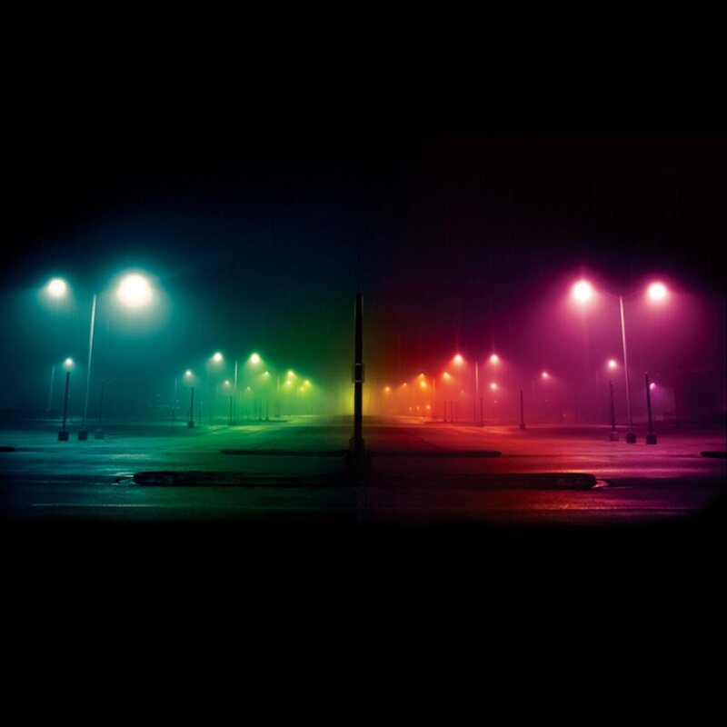 colorful night street lights