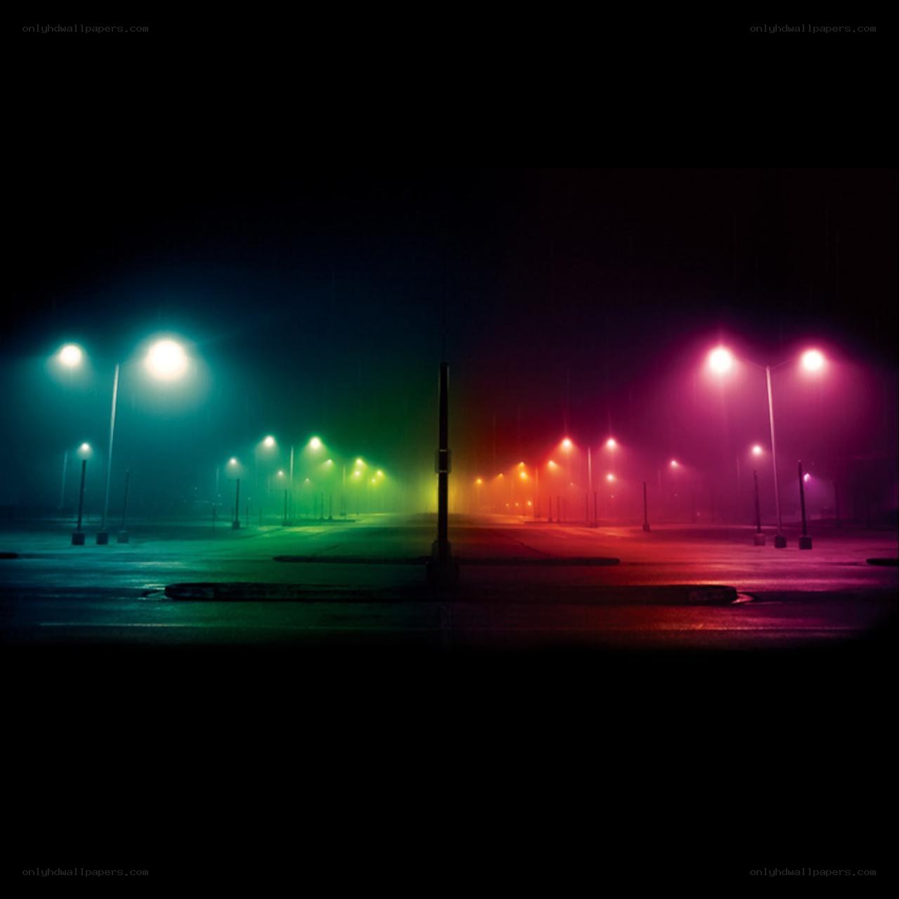 colorful night street lights