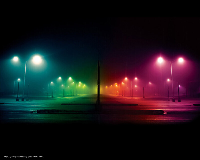 Colorful night street scene