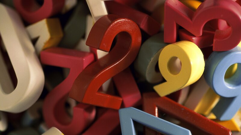 colorful numbers in a pile