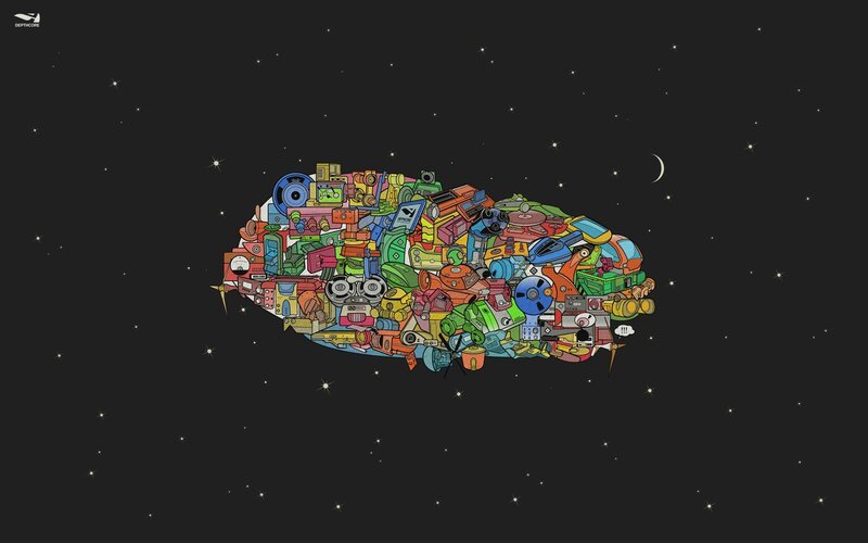 Colorful object in space