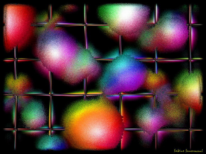 Colorful Orbs in Grid