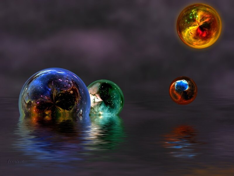Colorful Orbs on Water