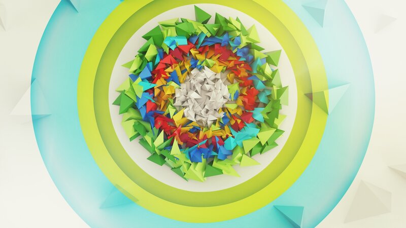 colorful origami circle