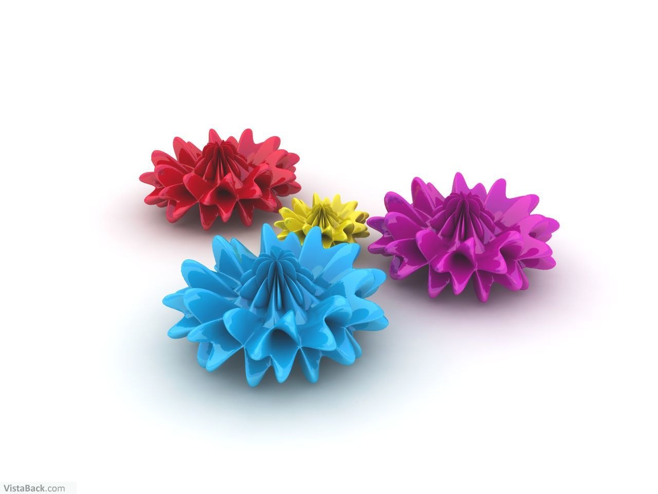 Colorful origami flowers