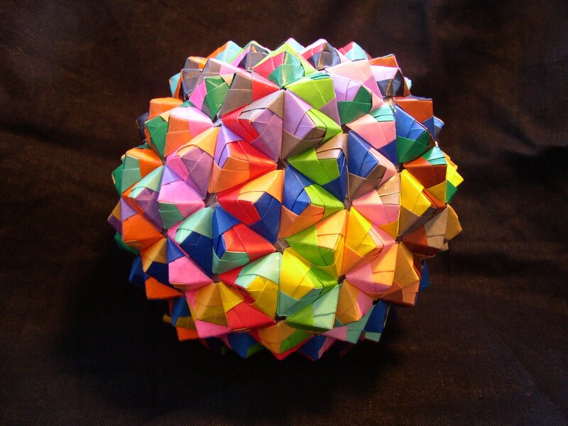 Colorful origami sphere
