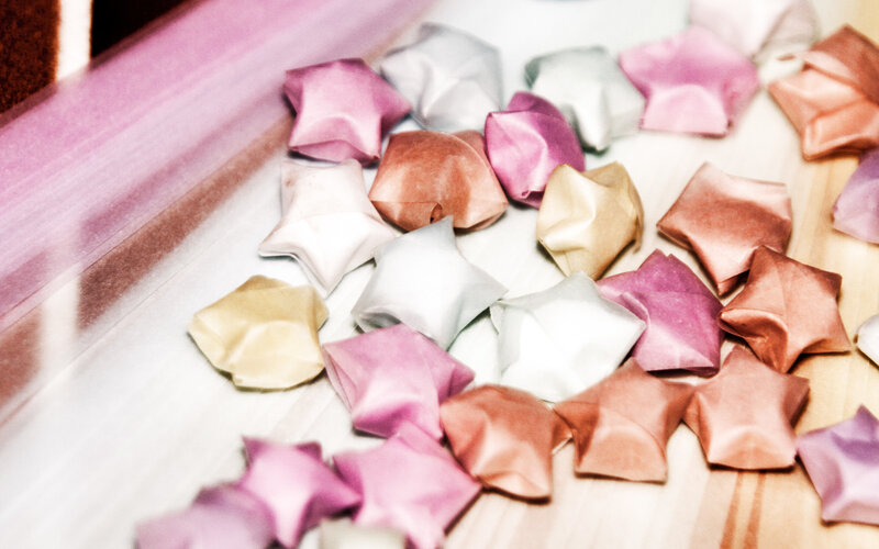 Colorful origami stars