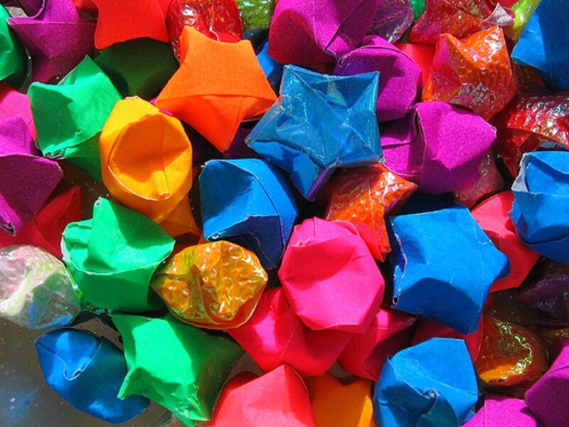 Colorful Origami Stars — Blue