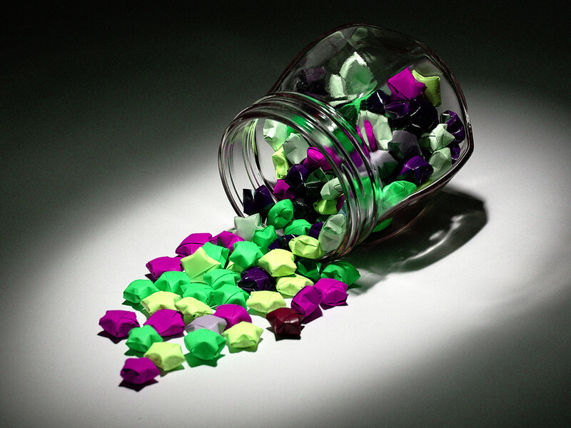 Colorful Origami Stars — Green