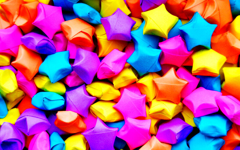 Colorful Origami Stars — Pink