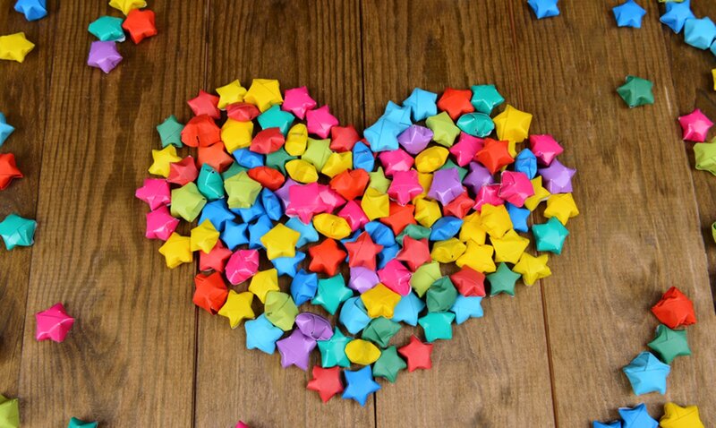 Colorful Origami Stars — Yellow
