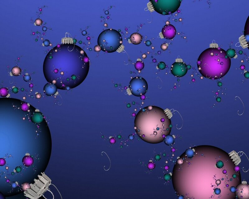 Colorful ornaments floating