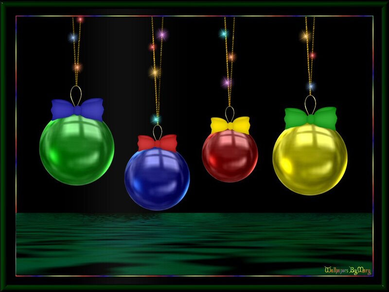 Colorful Ornaments Hanging — Green