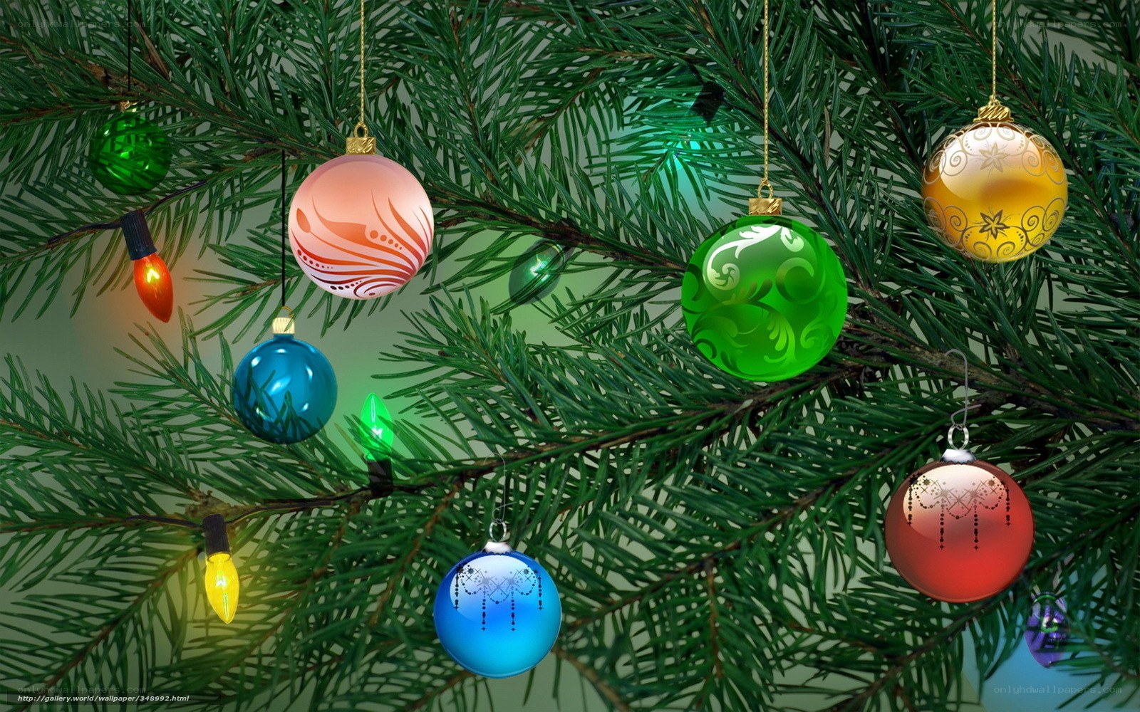 colorful ornaments on a tree