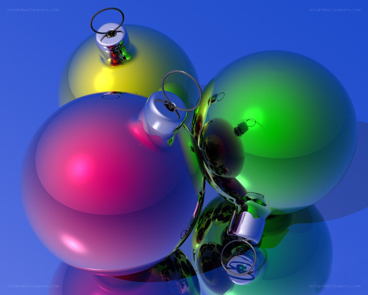colorful ornaments on blue
