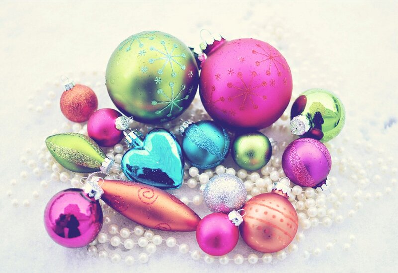 Colorful Ornaments on Pearls