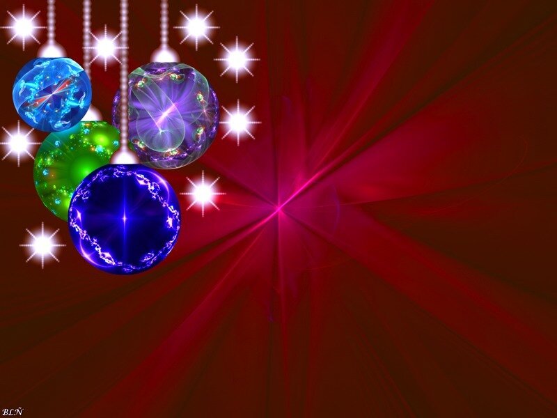 Colorful Ornaments on Red Background