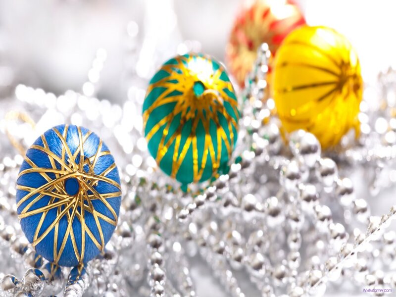 Colorful Ornaments on Silver Beads
