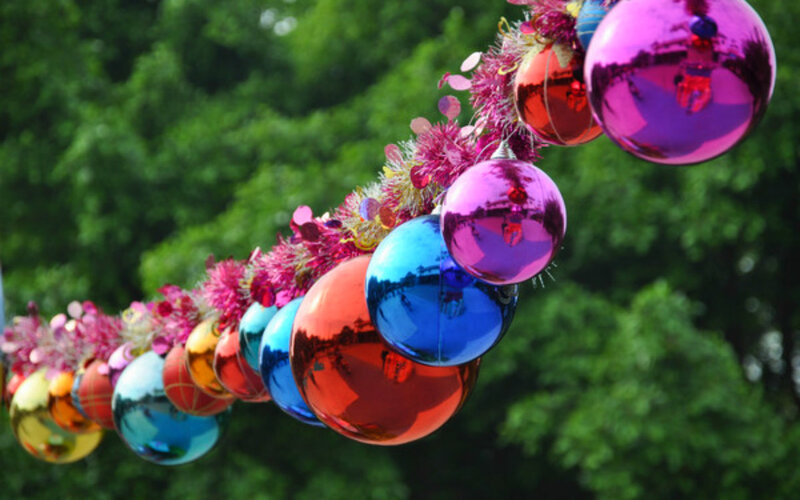 Colorful Ornaments on String