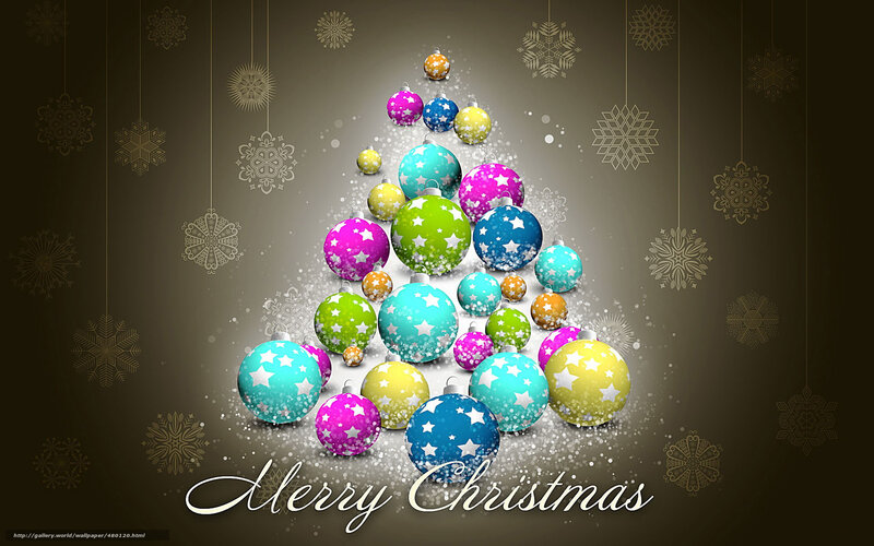 Colorful Ornaments Tree — Brown, Festive