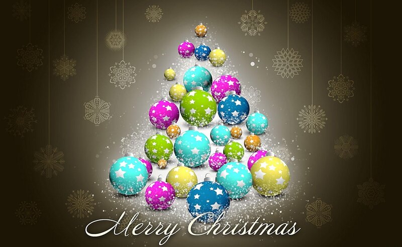 Colorful Ornaments Tree — Brown