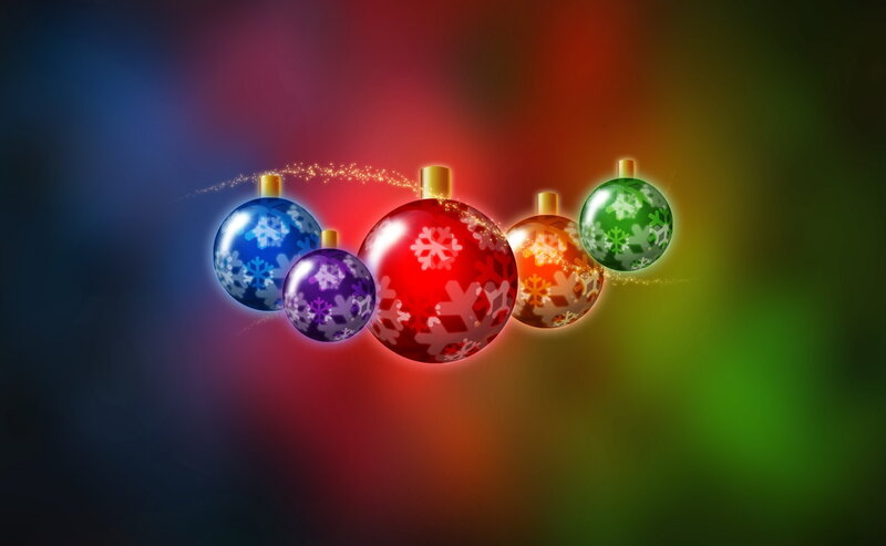 Colorful Ornaments with Snowflakes