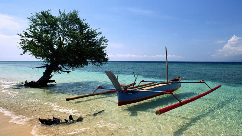 Colorful Outrigger Canoe